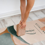 Monogram modern rust green abstract stylish chic y yoga mat<br><div class="desc">Monogram modern rust,  natural,  terracotta and green abstract stylish initial and name design.</div>