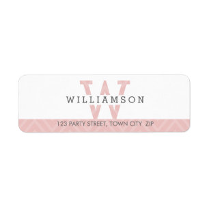 MONOGRAM modern simple chevron pattern baby pink