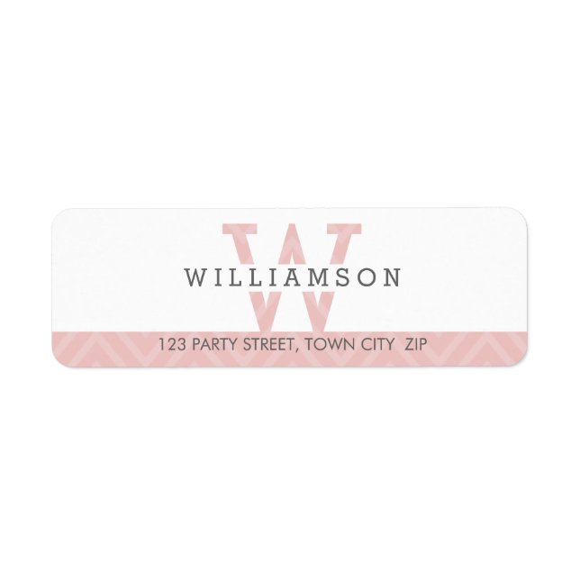 MONOGRAM modern simple chevron pattern baby pink (Front)