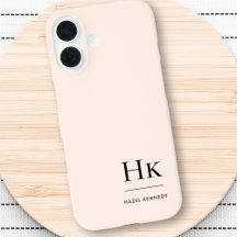 Monogram Modern Simple Chic Monogrammed Blush Pink