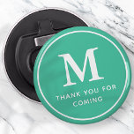 Monogram Modern Simple Chic Thank You For Coming Bottle Opener<br><div class="desc">This simple and modern design is composed of serif and sans serif typography. Perfect for party favours.</div>