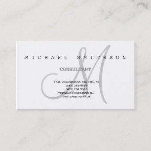 Monogram Modern Simple Consultant Business Card
