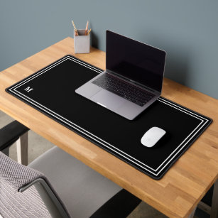 Monogram Modern Simple Minimalist Elegant Frames Desk Mat