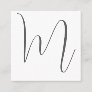 Monogram Modern Simple Minimalist Plain Enclosure Card