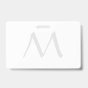 Monogram Modern Simple Minimalist Plain ID Badge