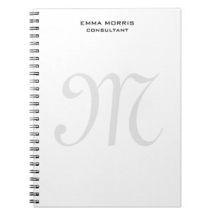 Monogram Modern Simple Minimalist Plain Notebook