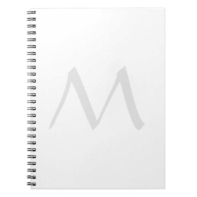 Monogram Modern Simple Minimalist Plain Notebook (Front)