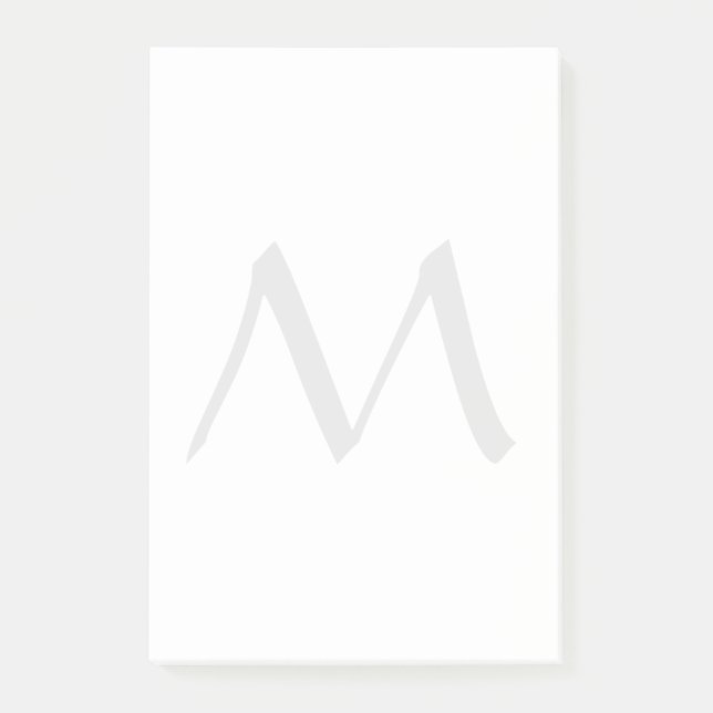 Monogram Modern Simple Minimalist Plain Post-it Notes (Front)