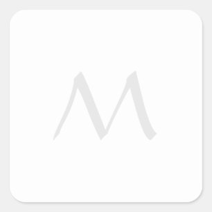 Monogram Modern Simple Minimalist Plain Square Sticker