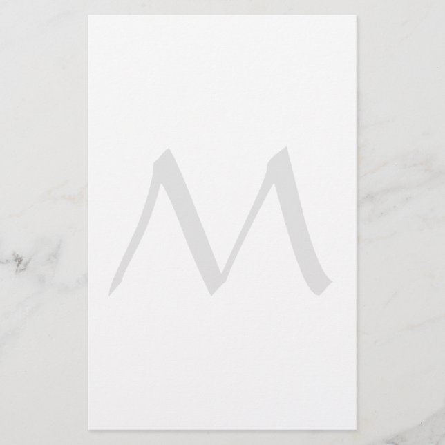 Monogram Modern Simple Minimalist Plain Stationery (Front)