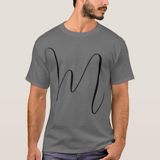 Monogram Modern Simple Minimalist Plain T-Shirt (Front)