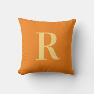 Monogram Modern Simple Orange Cushion