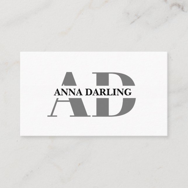 Monogram Modern Simple Print Business Card (Front)