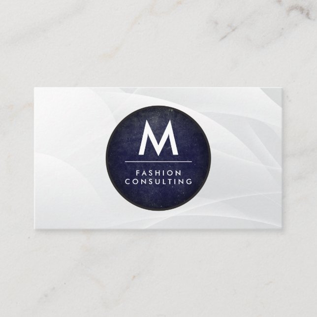 Monogram Modern Slate | Modern Artistic Background Business Card (Front)