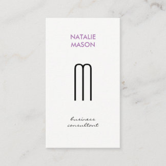 Monogram Modern Sleek and Slim 3 Business Card