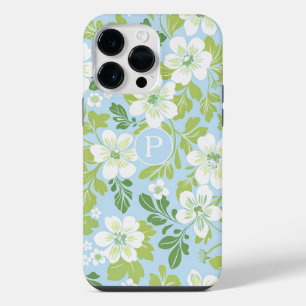Monogram Modern Spring Primroses Floral Pattern iPhone 14 Pro Max Case