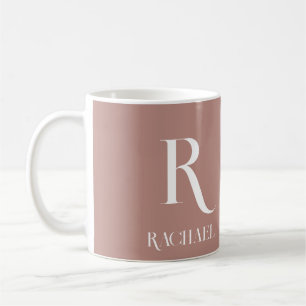 Monogram Modern Stylish Beige Coffee Mug