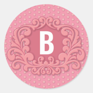 Monogram Modern Stylish Create Your Own Classic Round Sticker