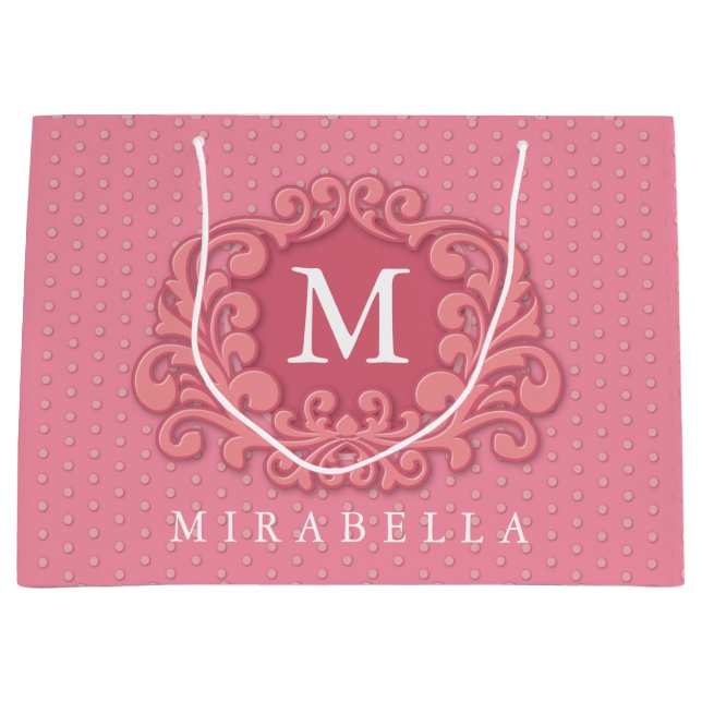 Monogram Modern Stylish Create Your Own Large Gift Bag (Front)
