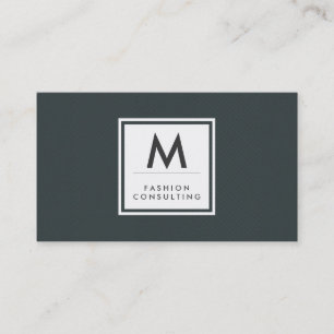 Monogram Modern Subtle Green Pattern Business Card