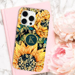 Monogram Modern Sunflower Glitter Personalised iPhone 15 Pro Max Case<br><div class="desc">Monogram Modern Sunflower Glitter Personalised iPhone 15 Pro Max Case Phone Case features a sunflower pattern with faux gold glitter and personalised with your custom monogram in the centre. Perfect gift for her for Christmas,  birthday,  Mother's Day and more whether girlfriend,  sister,  mother,  friends. Created by Evco Studio www.zazzle.com/store/evcostudio</div>