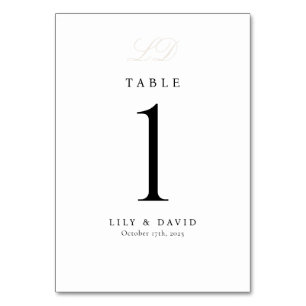 Monogram Modern Table Number