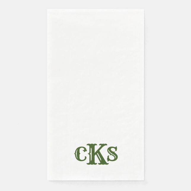 Monogram Modern Texas Guest Bath Paper Towels Napkin (Front)