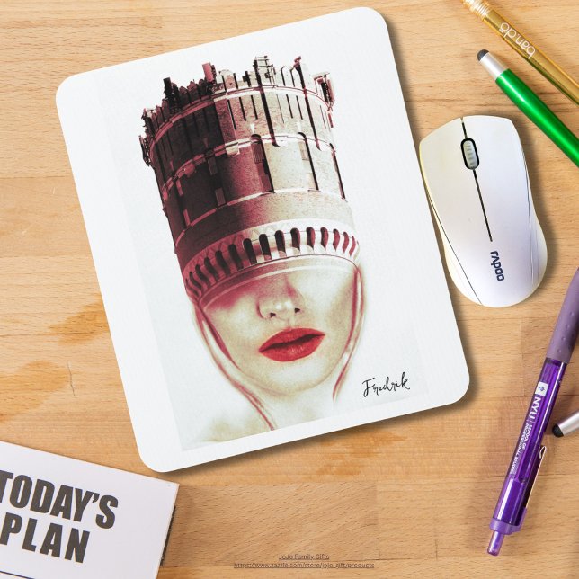 Monogram modern unique Imagination Collage artwork Mouse Pad (Creator Uploaded)