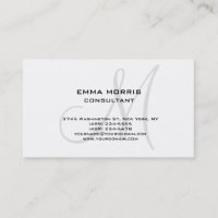 Monogram Modern White Simple Consultant