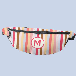 Monogram Monogram Modern Pastel Candy Stripe Bum Bags