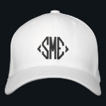 Monogram Monogrammed Initials Custom Personalised Embroidered Hat<br><div class="desc">Monogram Monogrammed Initials Custom Personalised Embroidered Baseball Cap features the simple modern embroidered monogram of your initials. Perfect as a gift for family and friends for birthday,  Christmas,  Father's Day,  Mother's Day,  weddings and more. Created by Evco Studio www.zazzle.com/store/evcostudio</div>