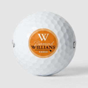 Monogram Monogrammed orange-colour Golf Balls