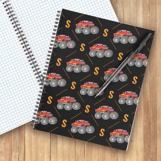 Monogram Monster Truck Pattern Kid's Notebook