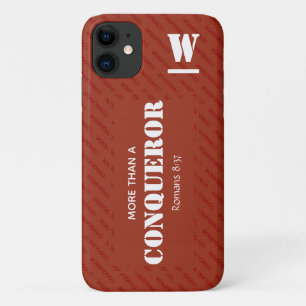 Monogram MORE THAN A CONQUEROR Christian RED Case-Mate iPhone Case