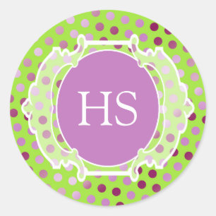 Monogram Moroccan art deco Classic Round Sticker