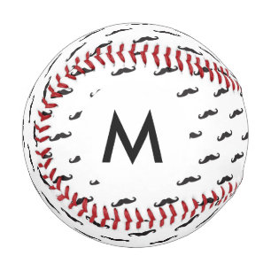 Monogram Moustache hipster pattern 2 Baseball