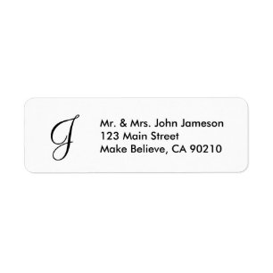 Monogram Mr & Mrs Envelope Address Label Template