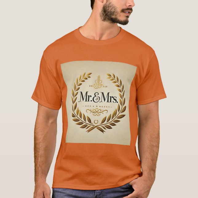 Monogram Mr. & Mrs. Laurel Mens Tshirt (Front)