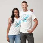 Monogram Mr. & Mrs. Shirt<br><div class="desc">Created for his and hers couple, this short sleeve, cotton crew neck shirt is shown in the white colour with large two-tone double sample initials. You can customise this shirt to your liking, by clicking on customise button, look to right and find appropriate boxes. Choose your initials, shirt colour etc....</div>