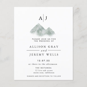 Monogram Mt Wedding Invitation   Budget Flyer