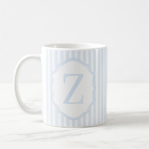 Monogram Mug Letter Z, Blue Striped