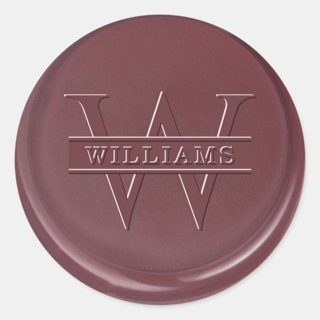 Monogram Mulberry Wax Seal Sticker (Front)