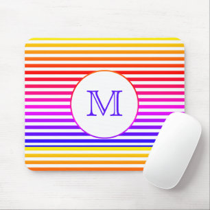 Monogram Multicolor Stripes Personalised Mouse Pad