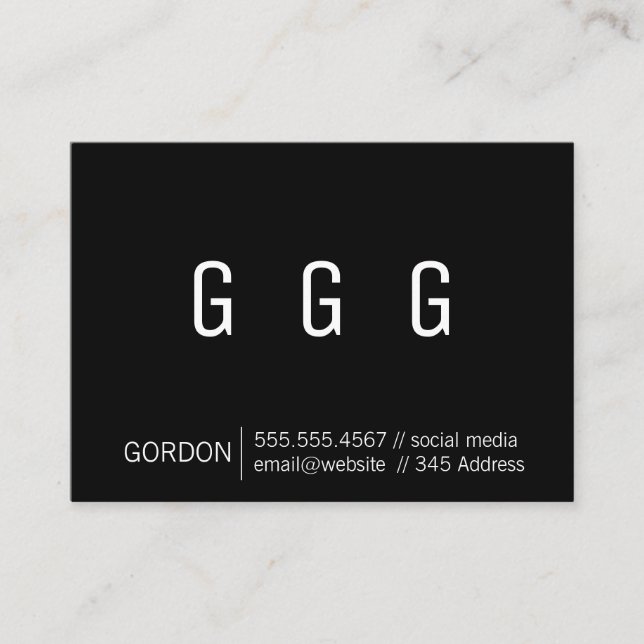 Monogram / Multiples (Black) Business Card (Front)
