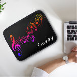 Monogram Music Hard Challenging Evil Extreme Laptop Sleeve<br><div class="desc">Black and white puzzle with music notes</div>
