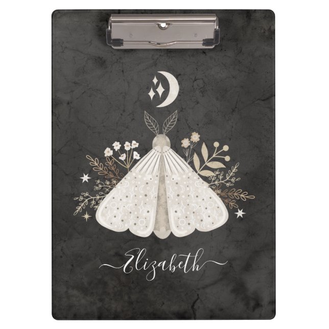 Monogram Mystical Celestial Luna Moth Clipboard (Front)