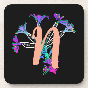 Monogram N Initial Beverage Coaster