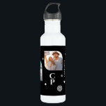 Monogram Name 3 Photo Collage Trendy Modern 710 Ml Water Bottle<br><div class="desc">Monogram Name 3 Photo Collage Trendy Modern Water Bottle features a photo collage of three of your favourite photos with your personalised name and monogram in elegant white script on a black background. Personalise by editing the text in the text boxes provided. Perfect for birthday, Christmas, Mother's Day, Father's Day,...</div>