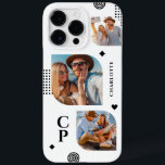 Monogram Name 3 Photo Collage Trendy Modern Case-Mate iPhone 14 Pro Max Case<br><div class="desc">Monogram Name 3 Photo Collage Trendy Modern Phone Cases features a photo collage of three of your favourite photos with your personalised name and monogram in elegant black script. Personalise by editing the text in the text boxes provided. Perfect for birthday, Christmas, Mother's Day and more. PHOTO TIP: centre your...</div>
