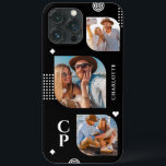 Monogram Name 3 Photo Collage Trendy Modern iPhone 13 Pro Max Case<br><div class="desc">Monogram Name 3 Photo Collage Trendy Modern Phone Cases features a photo collage of three of your favourite photos with your personalised name and monogram in elegant white script. Personalise by editing the text in the text boxes provided. Perfect for birthday, Christmas, Mother's Day and more. PHOTO TIP: centre your...</div>